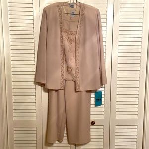 Three piece Formal Champagne Pant Set